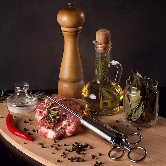 Stainless Steel Meat Injector Kit Food Syringe - Picture 8 of 11